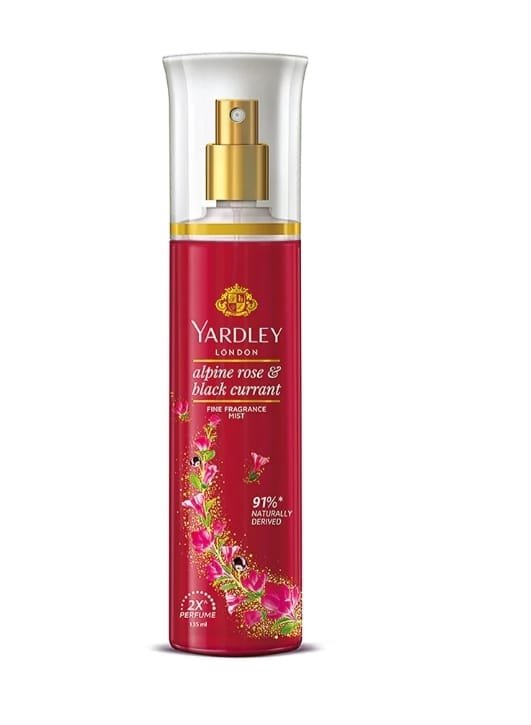 YARDLEY FINE FRAGRANCE MIST   ALPINE ROSE & BLACK CURRANT