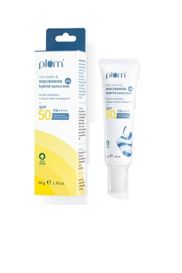 PLUM RICE WATER AND NIACINAMIDE 2%  HYBRID SUNSCREEN